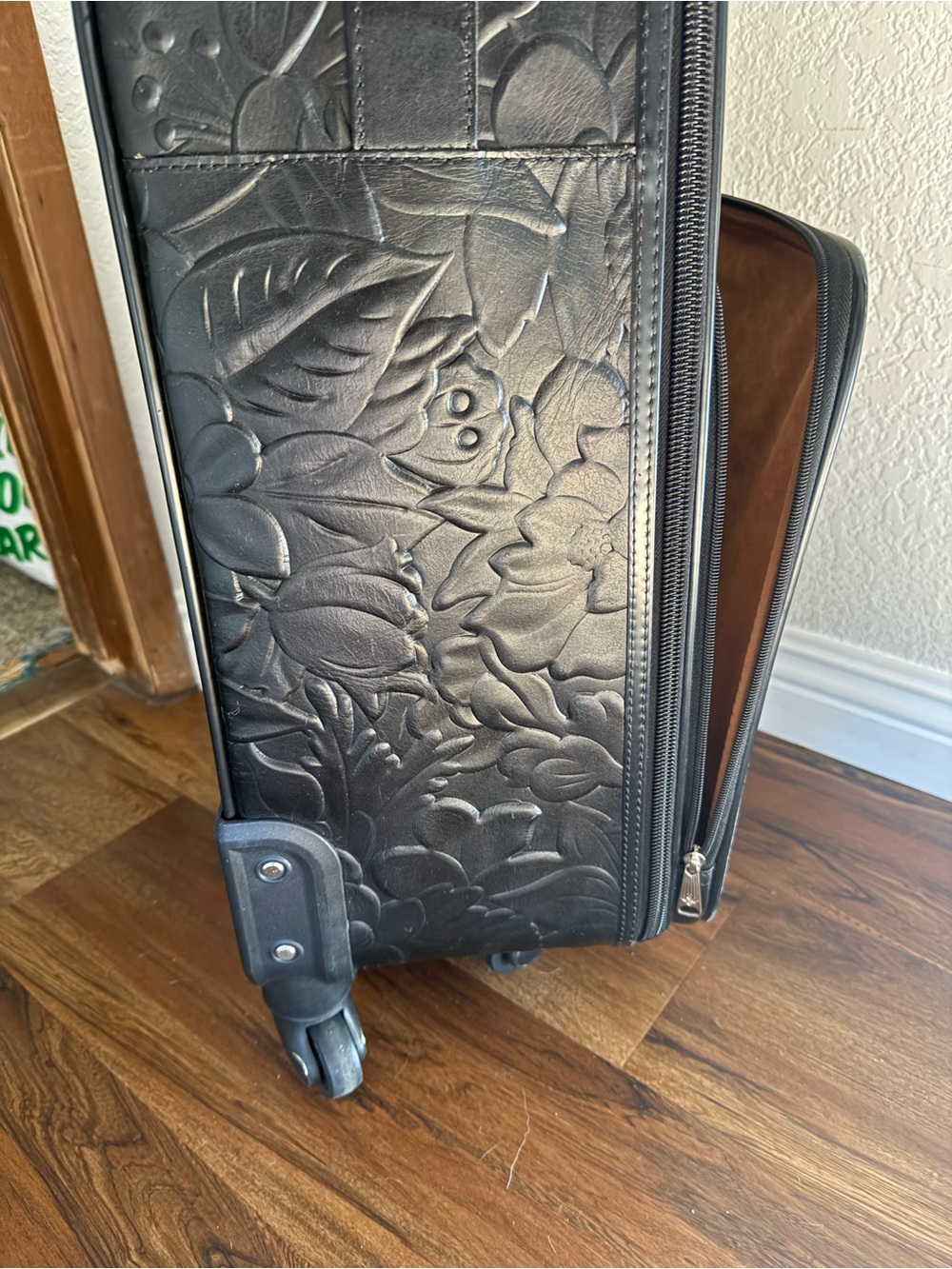 Patricia Nash Black Embossed Floral Carry-On - Picture 6 of 10